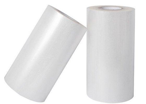 Good price Substrat kemasan presisi 25-mikron Gloss BOPP Dual-Adective Coating Film dalam 3600mm Jumbo-Roll untuk tahan kelembaban on line