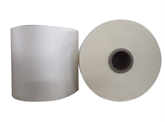 Harga yang bagus 22mic Glossy EVA Glue PET Thermal Lamination Film Roll Untuk Spot UV Printing on line
